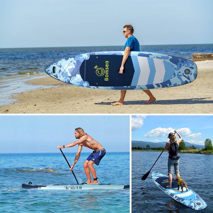 Надувний сапборд для SUP, 2 місця, 200 кг, зелений - SUP дошка для водного спорту