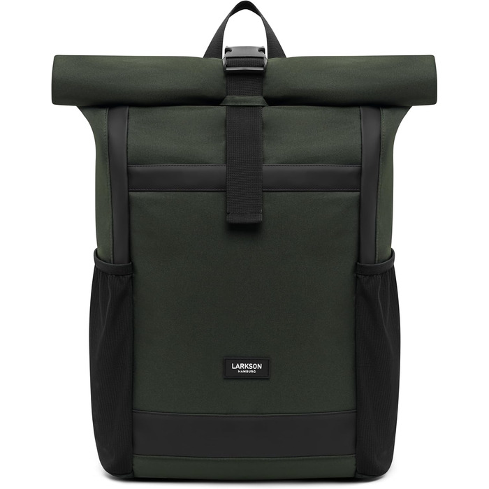 Жіночий рюкзак LARKSON Rolltop, зелений, великий, для школи, університету, велосипеда, з відділенням для 16-дюймового ноутбука, водовідштовхувальний, антивикрадний, екологічний