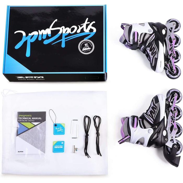 Інлайнери дитячі 2PM SPORTS Cytia Rosa/Violett, розмір 32-35, з LED-підсвічуванням, регульовані, для дівчаток та хлопчиків