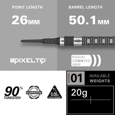 Дротики Target Chris Dobey Hollywood Action 90% Softdarts, м'який накінечник