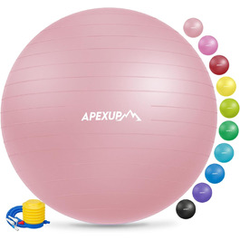 Гімнастичний м'яч APEXUP, рожевий, XL (75 см), для фітнесу та йоги