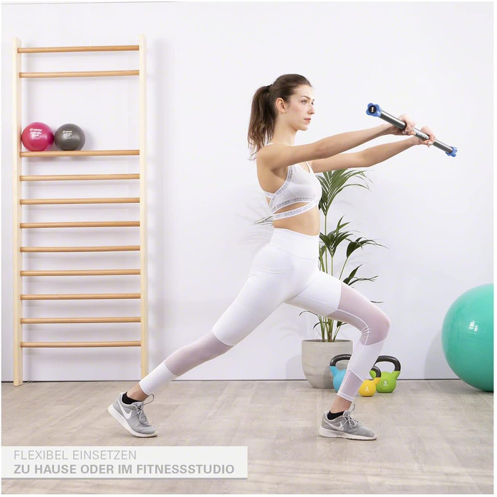 Спортивна штанга Sport-Tec 1-10 кг, гантельна, довга, стійка для зберігання, 9 кг, синя