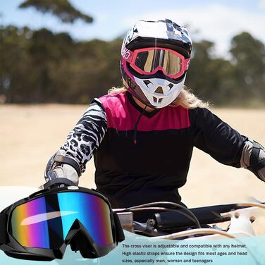 Універсальні захисні окуляри для лиж, сноуборду та мотокроссу (Ski & Motocross Goggles) з чохлом, сумісні з окулярами для зору