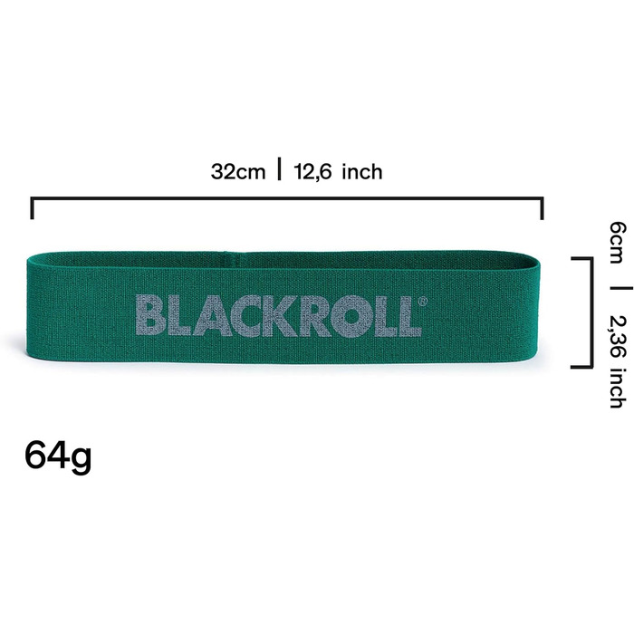 BLACKROLL® Loop Band 32 см – фітнес-резинка для функціональних тренувань, гіпоалергенна стрічка-еспандер для дому, офісу або вулиці, набір з 3-х рівнів опору (помаранчева, зелена, синя), вироблено в Німеччині