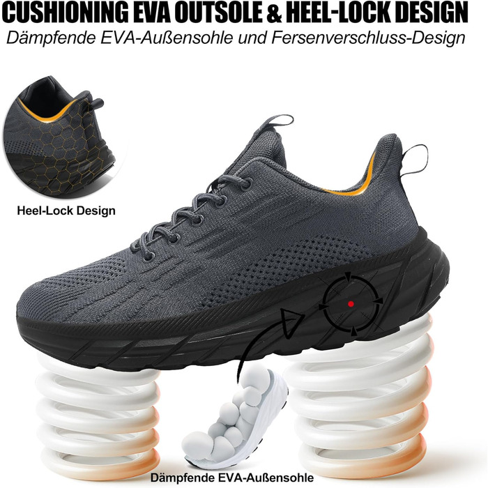 Кросівки для бігу та повсякденного носіння Unisex, бігові, спортивні, для фітнесу, білого (темно-сірого) кольору, розмір 37-46 EU