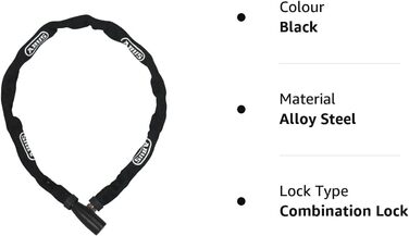 Замок для велосипеда ABUS Steel-O-Chain 5805K – сталевий ланцюговий замок, рівень безпеки 5, 75 см (чорний)