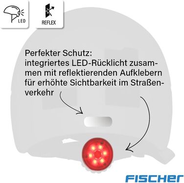 Дитячий велосипедний шолом FISCHER BMX з LED підсвіткою, шолом для велосипеда та дерт-байка