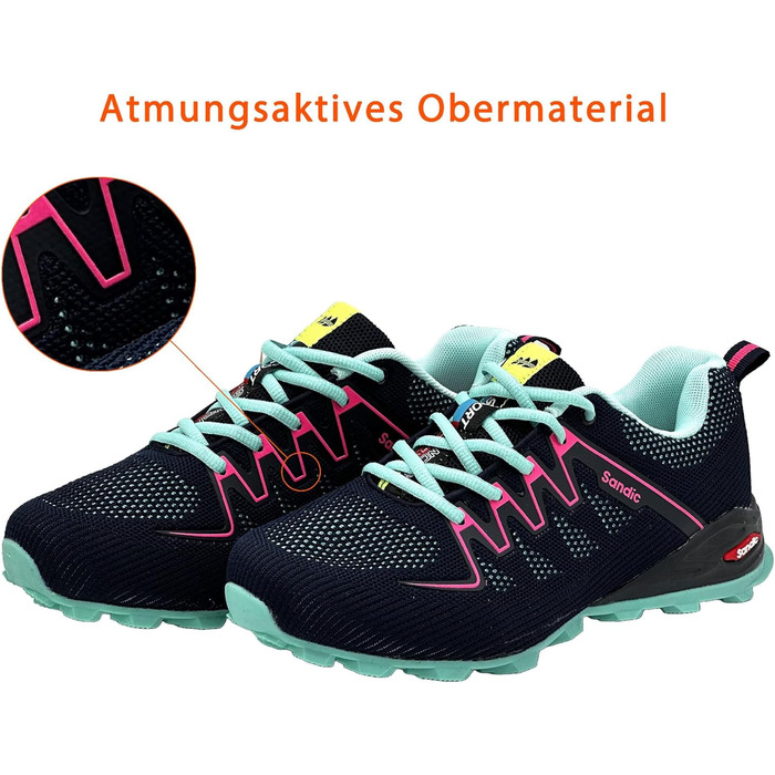 Чоловічі та жіночі трекінгові кросівки для хайкінгу та бігу. Зручні кросівки для активного відпочинку. Кольори: чорний, зелений. Розміри: 38 EU, Navy, Hellblau, Fuchsia