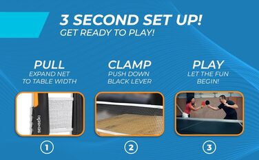 Набір для пінг-понгу: 2 ракетки преміум-класу, 3 тенісні м'ячі, мережа та кейс | Набір для настільного тенісу