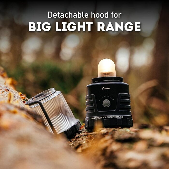 LED ліхтар для кемпінгу Favour Adventurer 1300 Lumen, IP64, регулювання яскравості, змінна колірна температура, акумуляторний, зелений