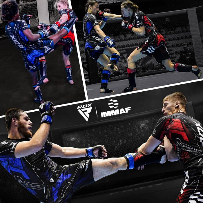 RDX Захист гомілки та стопи для кікбоксингу, муай-тай та MMA, універсальний шкіряний шингард для чоловіків і жінок, поліпшений захист для єдиноборств та спарингів