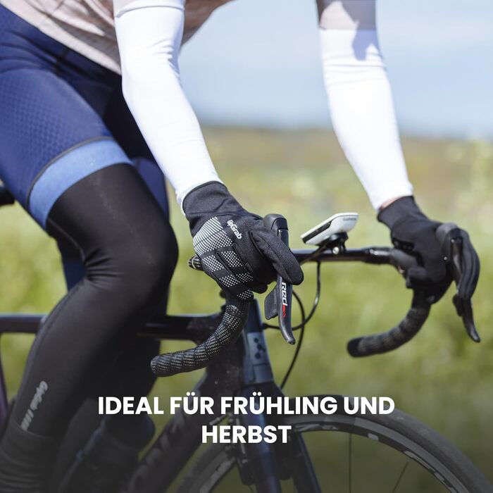 Велосипедні рукавички GripGrab Ride: тонкі, непромокаючі, з антиковзаючою поверхнею, чорні, розмір M, для перехідного сезону