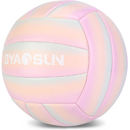Волейбольний м'яч BYAOSUN для пляжу та залу, розмір 5, синьо-рожевий