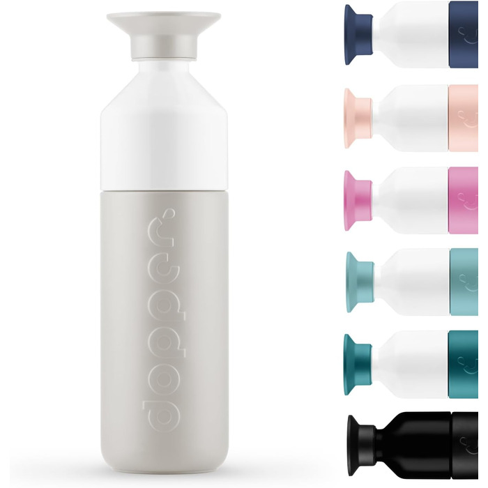 Термос Dopper Insulated 580 мл Gentle Grey – подвійні стінки, не протікає, зберігає холод до 24 годин та тепло до 9 годин, нержавіюча сталь, пляшка для води, чаю, кави