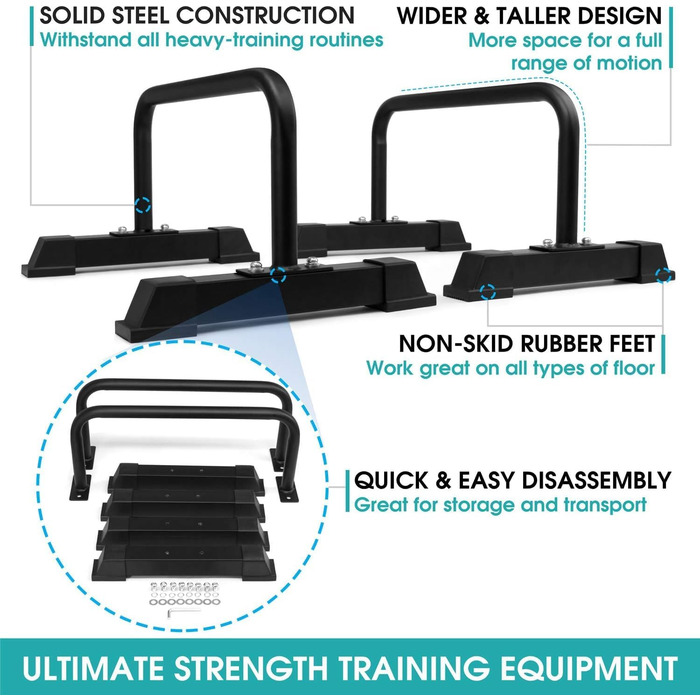 Паралелепи Yes4All для віджимань та витягувань, сталеві ручки з деревом, обладнання для калістеніки, фітнес, тренування з власною вагою