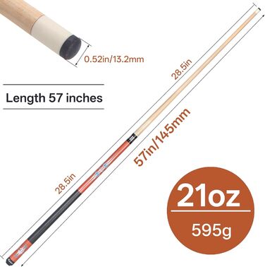 Набір більярдних київ Kmise Pool-Queue-Stick – 147 см, канадський клен, професійні, для дорослих, різні кольори, для барів, дому, більярдних столів