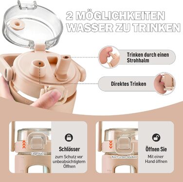 Пляшка HYDRAGLAZIC 960 мл зі склом та трубочкою