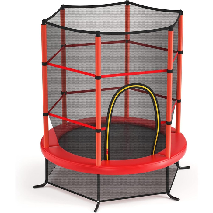 Батут GOPLUS Indoor з сіткою безпеки, дахом, сталевою конструкцією, стрибучою поверхнею, для саду, круглий, до 135 кг, Ø165 x 191 см