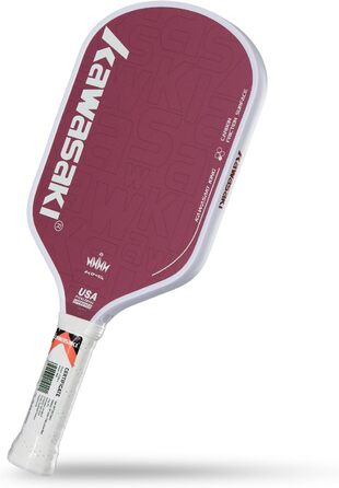 Рікетбол ракетка Kawasaki T700 з карбоновою поверхнею 14 мм, серцевиною з PP Honeycomb (CFS), схвалена USAPA, для змагань, з чохлом/намотуванням (серія King 6) Коричнева