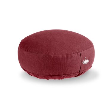 Медитаційне подушечка Lotuscrafts® з низькою посадкою 10 см, круглий, з дінковим наповнювачем, сертифікат GOTS (Бордовий)