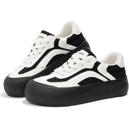 Жіночі кросівки Tuopin Mode: класична гумова підошва, стильні, неслизькі, повсякденні. Чорно-білі (39.5 EU)