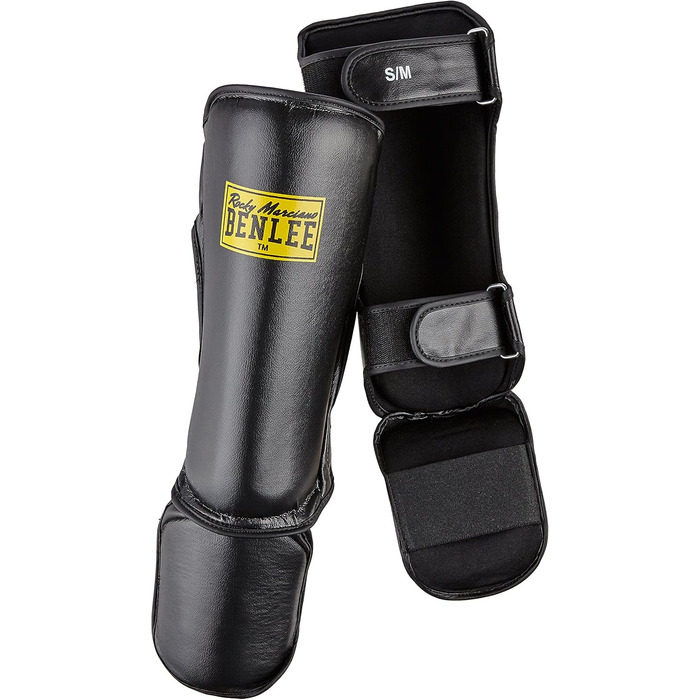 Захисники ніг BENLEE Guardian з екошкіри (Чорний, L-XL) + Боксерські бинти BENLEE