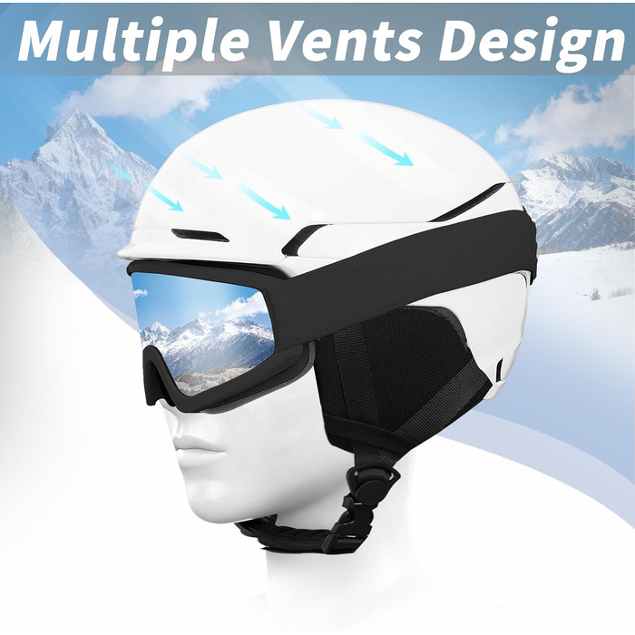 Шкільний комплект: сноубордний шолом з маскою та окулярами DXH811, унісекс, знімні навушники, регульований, для сноубордингу та катання на лижах