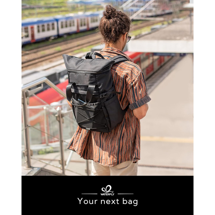 Рюкзак WATERFLY Rolltop 16-21л для чоловіків і жінок, стильний міський рюкзак із відділенням для ноутбука 16
