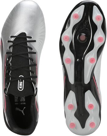 Футбольні бутси PUMA King Match FG/AG, 43 EU, Puma Silver/Black/White