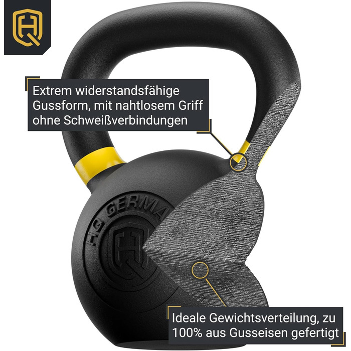 Гиря HQ Germany 14 кг, суцільнолита, порошкове покриття, набір стартовий, ±2% вага