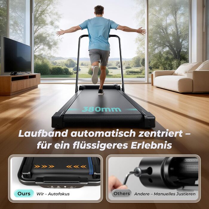 Складана бігова доріжка для дому та офісу Enboy, швидкість 12-14 км/год, ручне регулювання нахилу, LED-дисплей, максимальна вага 150 кг