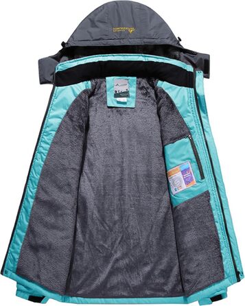 Жіноча лижна куртка BenBoy: водонепроникна, вітрозахисна, тепла, з флісовою підкладкою, дихаюча, для туризму та активного відпочинку, з капюшоном, колір: блакитний