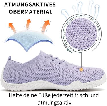 Жіночі кросівки Barfuss - легкі дихаючі сліпони для дому та занять спортом (42 EU, світло-фіолетовий)