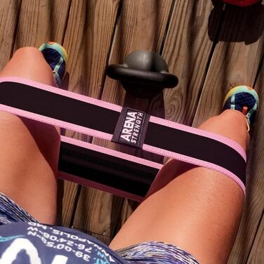 Стрічки для фітнесу Arena Strength Fabric - набір для тренування сідниць та ніг | Стрічки опору для стегон | Зручний набір з інструкцією та сумкою (X-Strong, сірий, рожевий)