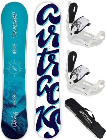 Жіночий сноуборд-комплект Airtracks ORBELUS Lady 140-155 см з кріпленням Master W FASTEC та чохлом