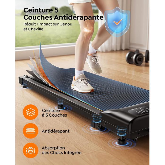 Walking Pad з нахилом (4%/9%) – компактне бігове полотно для дому з регулюванням нахилу, 1-8 км/год, з підключенням до додатку та пультом дистанційного керування, подвійним амортизатором, до 120 кг, без монтажу, портативне з вбудованими роликами – для офі