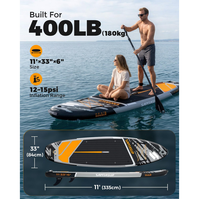 SUP дошка надувна Stand Up Paddle Board 320/335 см з комплектом аксесуарів: весло, насос, рюкзак, ліш, гермосумка, для дорослих