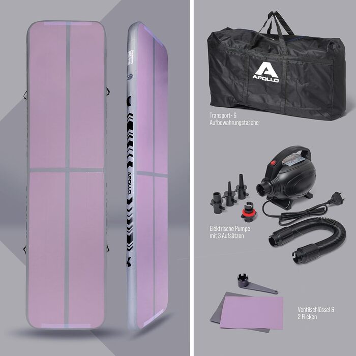 Надувний гімнастичний мат Apollo Air Mat Pro 3м/4м для дорослих і дітей, доріжка для акробатики, домашня та вулична гімнастика
