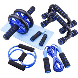 Набір для пресу AERLANG 7-в-1: ролер, турніки, еспандер, скакалка, ручки та наколінники для фітнесу вдома та в залі