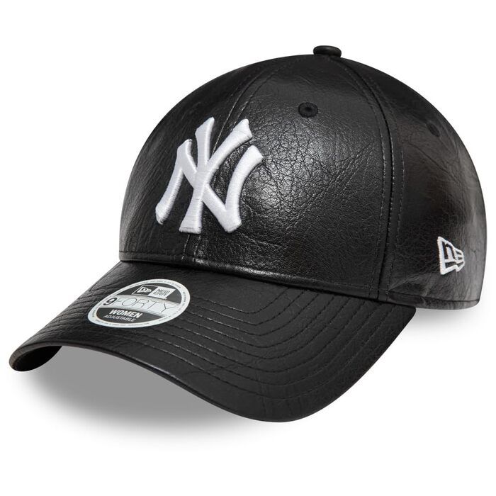 Кепка New Era 9FORTY з кож. шкіри PU для жінок New York Yankees чорна