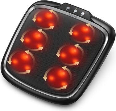 Масажер для ніг RENPHO з підігрівом, Shiatsu, електричний, 18 масажних роликів, для фасціїту п'ят, подарунок для жінок та чоловіків, розмір до 47, FM062