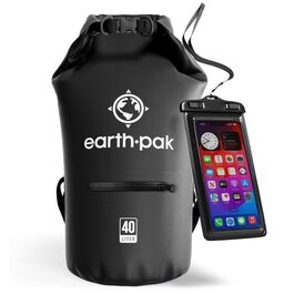 Водонепроникний рюкзак Earth Pak Dry Bag 20L, чорний – для каякінгу, кемпінгу, риболовлі та рафтингу