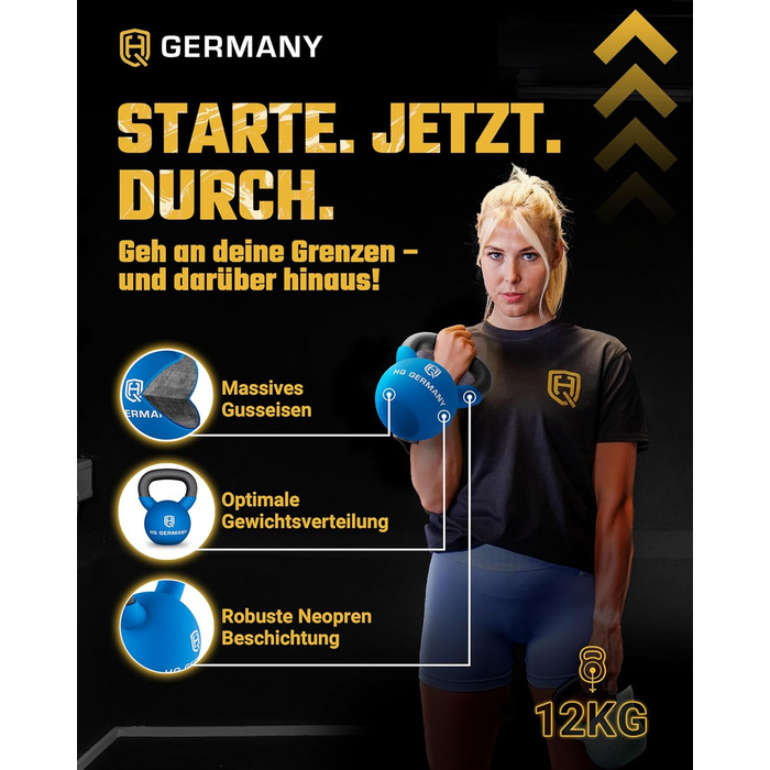 Гантель з неопрену HQ Germany® | Чавунна гантель | 2-32 кг | Стартові набори | Допуск ваги ±2,0%