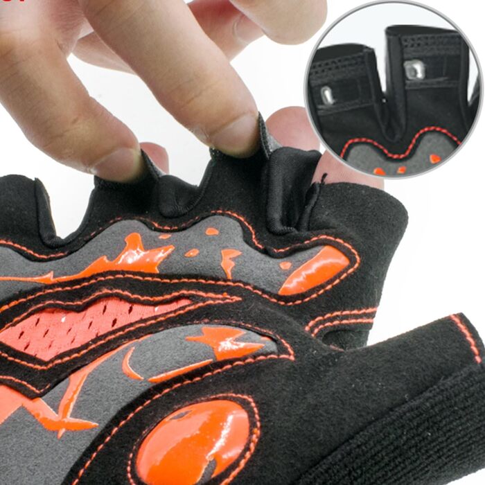 Велосипедні рукавички для чоловіків та жінок, напівпальцеві, дихаючі, антиковзні - помаранчевий, розмір M