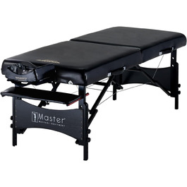 Складаний масажний стіл Master Massage Galaxy 76 см, чорний – мобільна косметологічна кушетка для масажу та косметології