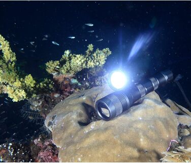 Підводний ліхтар SecurityIng® 1000Lm, 150M, водонепроникний LED, професійний (3 x 1,5V LR14, батареї не входять)