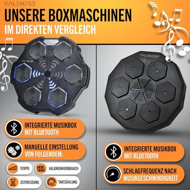 Музична бокс-машина VALENESS® - Smart Box Machine з LED, бокс-автомат для дому, з боксерськими рукавичками. Ідеальне боксерське тренування для дітей та дорослих.
