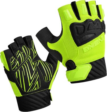 Рукавички INBIKE для їзди на велосипеді, мотокросу, фітнесу, тренувань та скелелазіння, напівпальцеві, зелені, M