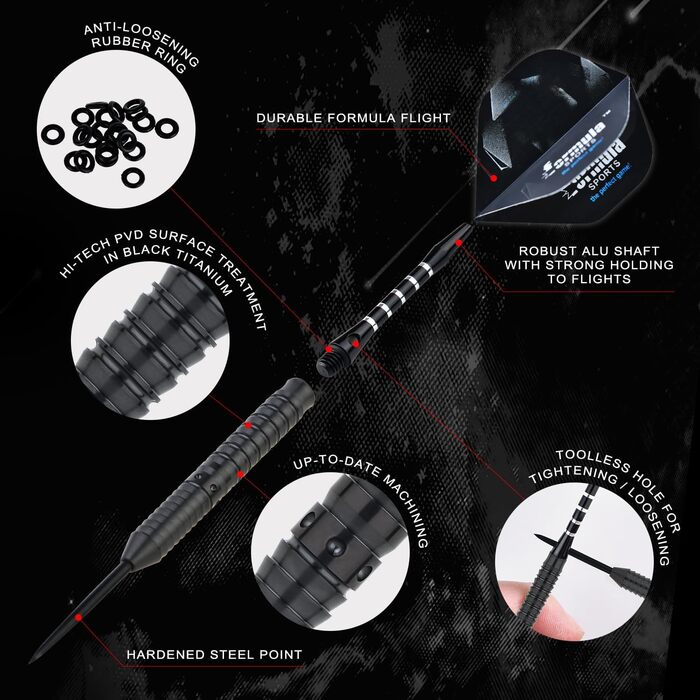 Дарти Formula Sports сталеві 90% Tungsten, 3 шт, 24г (9313-24g) - Професійні дротики