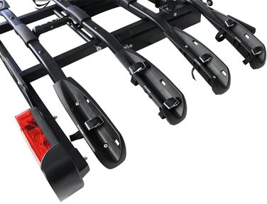Велосипедний тримач Bullwing SR8 на 4 велосипеди для фаркопу авто, задній, відкидний, з замком та кріпленням до стіни